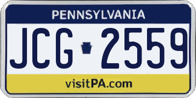 PA license plate JCG2559