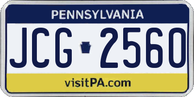 PA license plate JCG2560