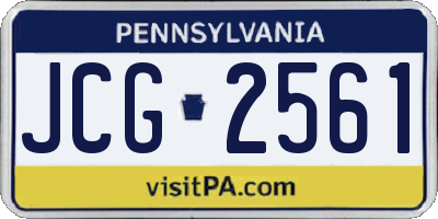 PA license plate JCG2561