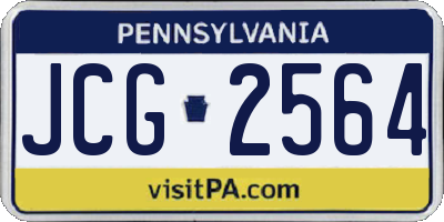 PA license plate JCG2564