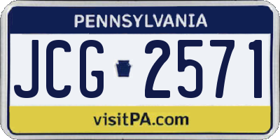 PA license plate JCG2571