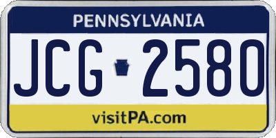 PA license plate JCG2580