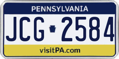 PA license plate JCG2584