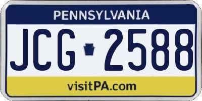 PA license plate JCG2588