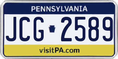 PA license plate JCG2589