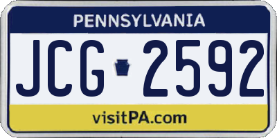 PA license plate JCG2592