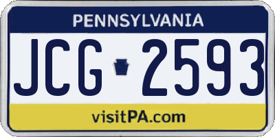 PA license plate JCG2593