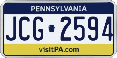 PA license plate JCG2594