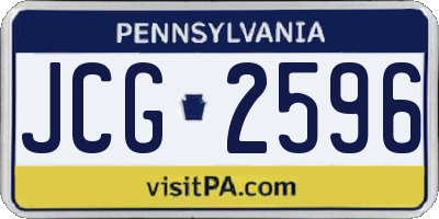 PA license plate JCG2596