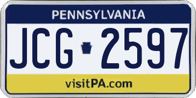 PA license plate JCG2597
