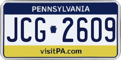 PA license plate JCG2609