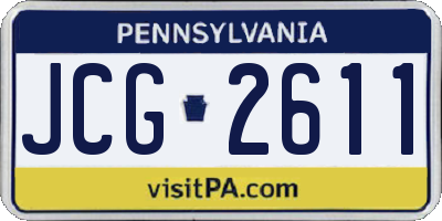 PA license plate JCG2611