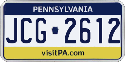 PA license plate JCG2612