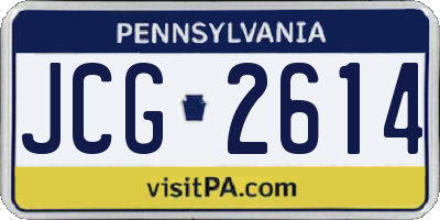 PA license plate JCG2614