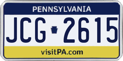 PA license plate JCG2615