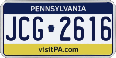 PA license plate JCG2616