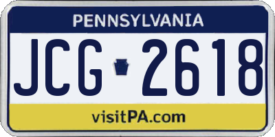 PA license plate JCG2618