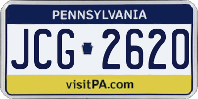 PA license plate JCG2620
