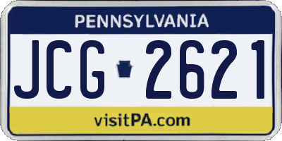 PA license plate JCG2621