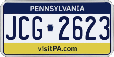 PA license plate JCG2623