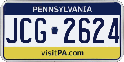 PA license plate JCG2624