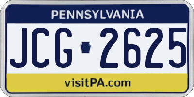 PA license plate JCG2625