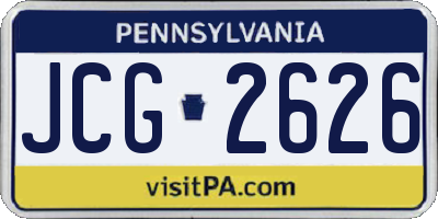PA license plate JCG2626