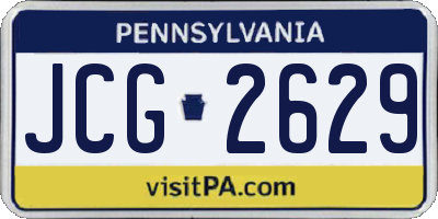 PA license plate JCG2629