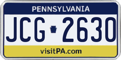 PA license plate JCG2630