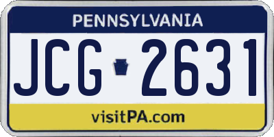 PA license plate JCG2631