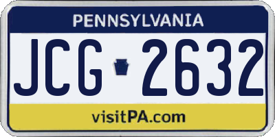 PA license plate JCG2632