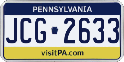 PA license plate JCG2633