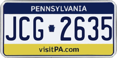 PA license plate JCG2635