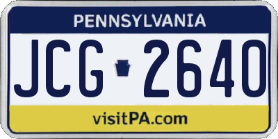 PA license plate JCG2640