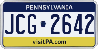 PA license plate JCG2642