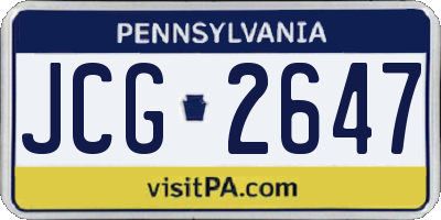 PA license plate JCG2647