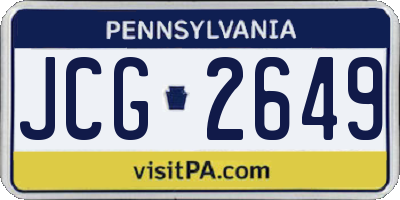 PA license plate JCG2649