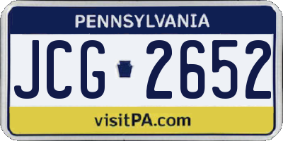 PA license plate JCG2652