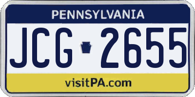 PA license plate JCG2655