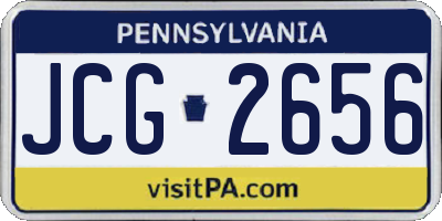 PA license plate JCG2656
