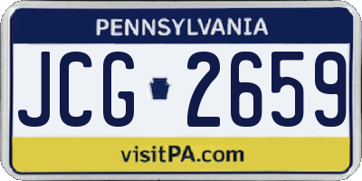 PA license plate JCG2659