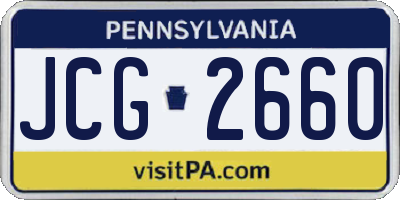 PA license plate JCG2660
