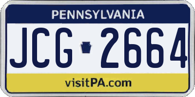 PA license plate JCG2664