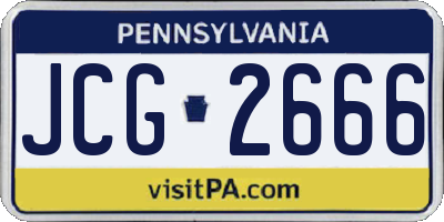 PA license plate JCG2666