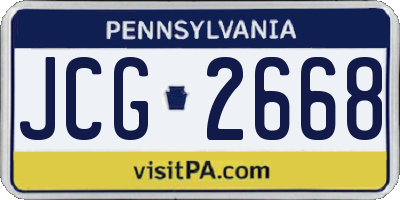 PA license plate JCG2668