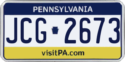 PA license plate JCG2673