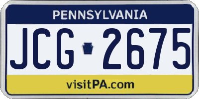 PA license plate JCG2675