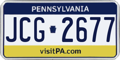 PA license plate JCG2677
