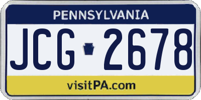 PA license plate JCG2678