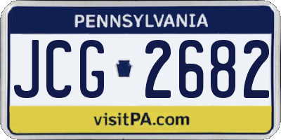 PA license plate JCG2682